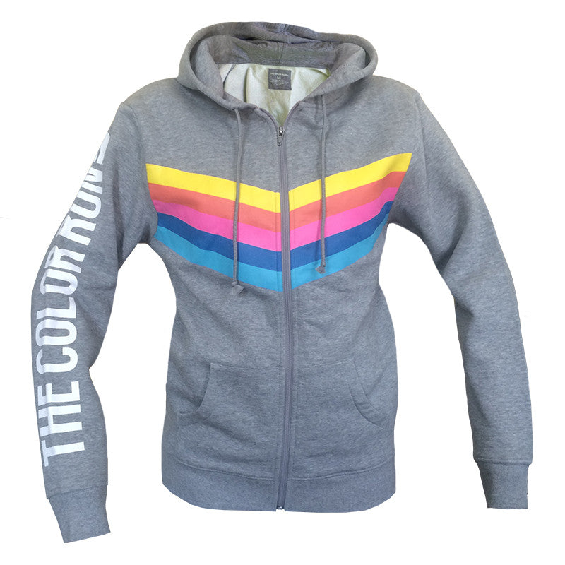 Grey Chevron Zip Hoodie